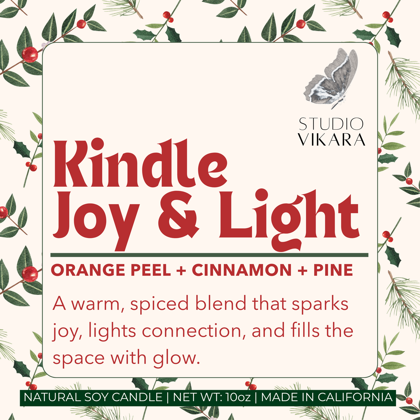 Kindle Joy & Light 10oz scented soy candle