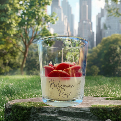 Bohemian Rose Flower Candle