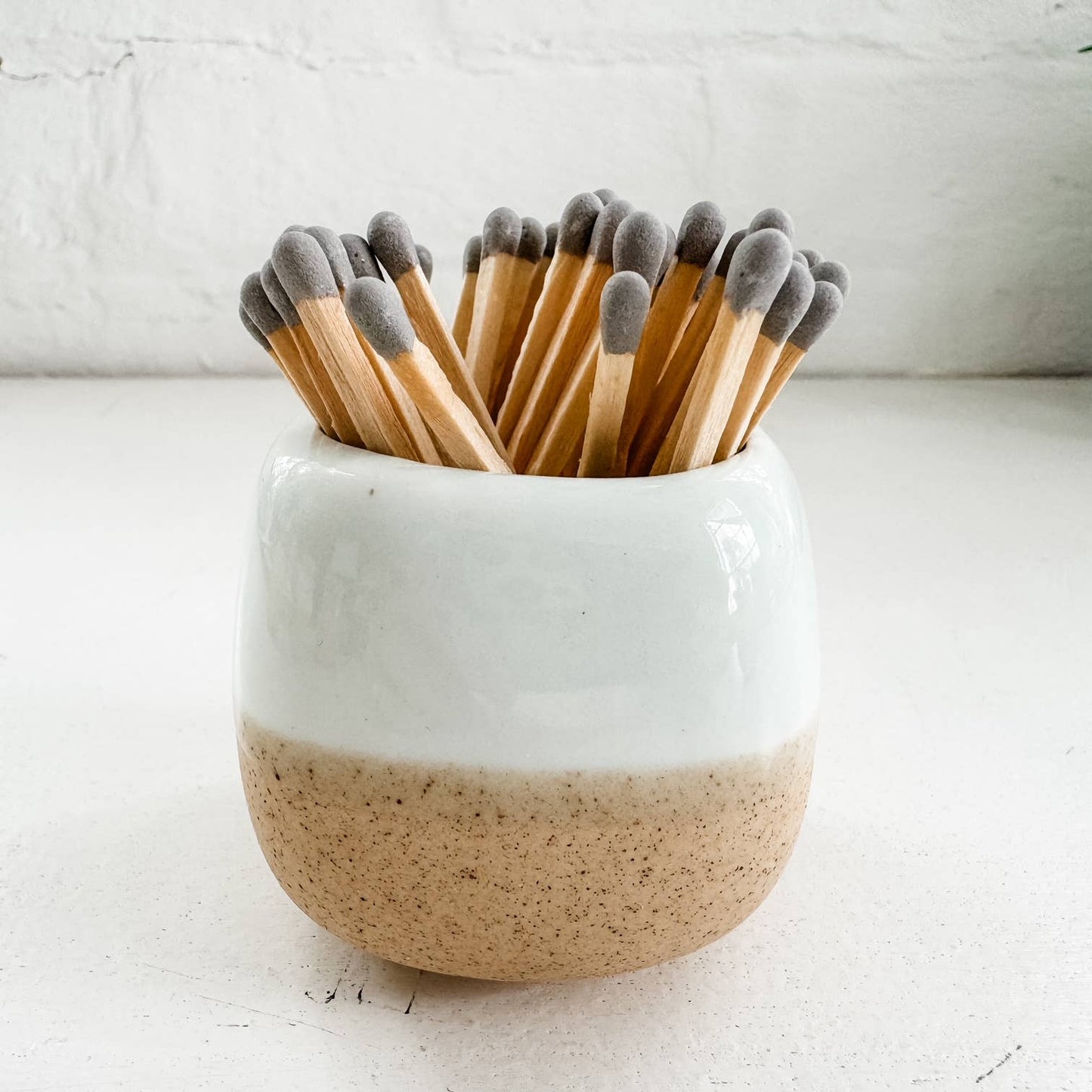 Ceramic Match Holders - White/Pink/Teal - With Matches