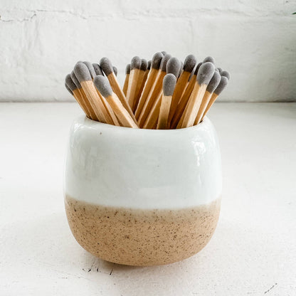 Ceramic Match Holders - White/Pink/Teal - With Matches