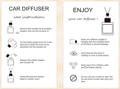 Car Diffuser Care Card