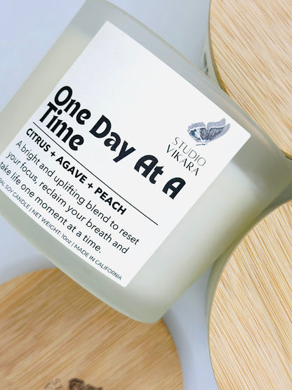 One Day At A Time Soy Candle – Calming Citrus Intention Candle | 10oz | Studio Vikara