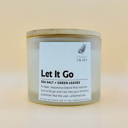 Let It Go Soy Candle – Clean Ocean Scented Intention Candle | 10oz | Studio Vikara