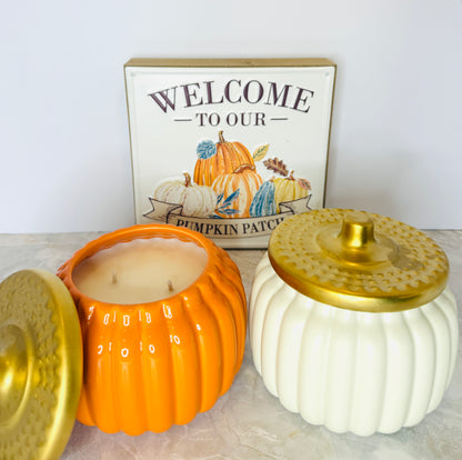 Cinnamon & Vanilla - Ceramic Pumpkin Candle - Limited Edition