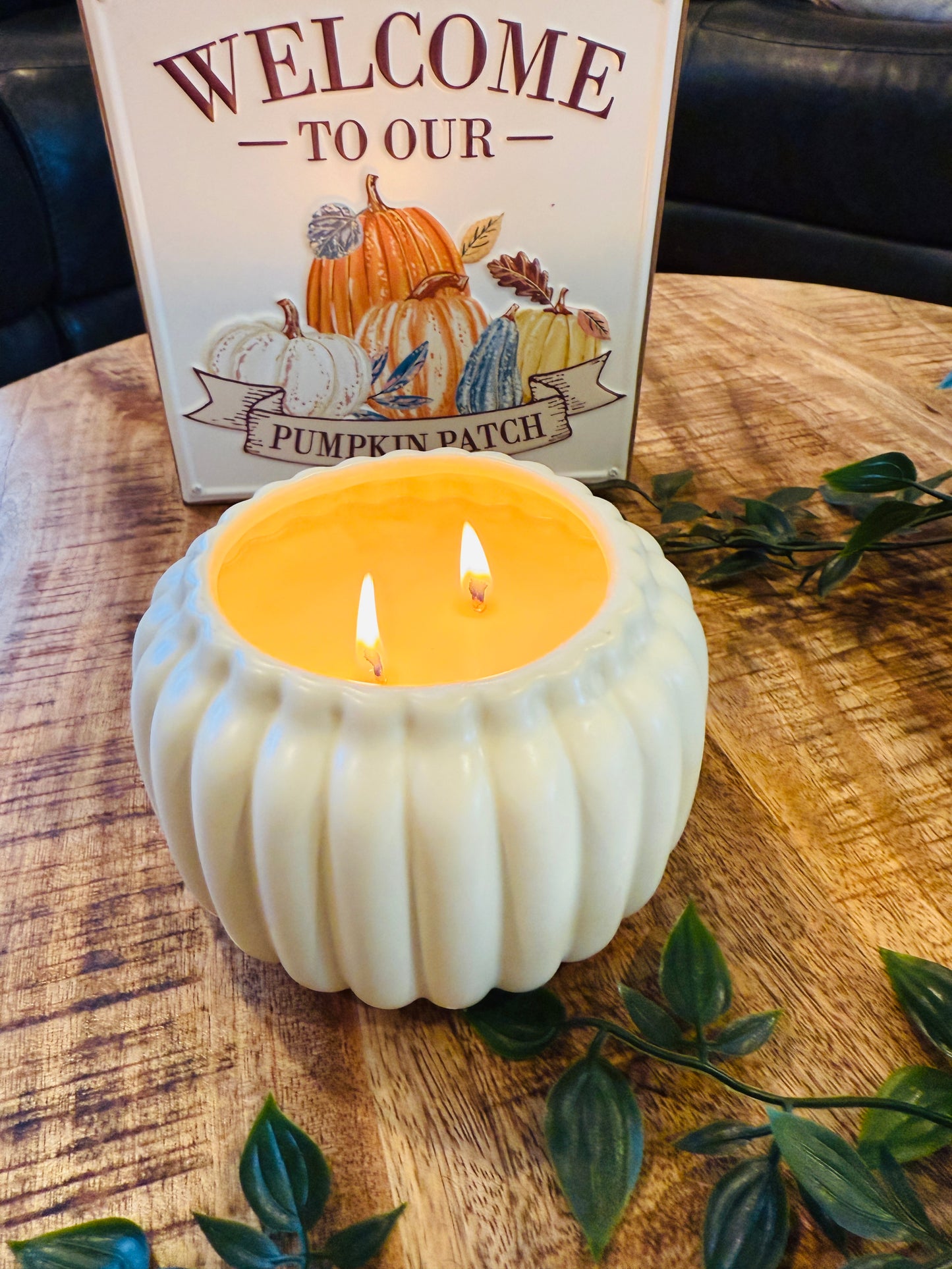 Apple and Maple Burbon - Ceramic Pumpkin Candle - Limited Edition