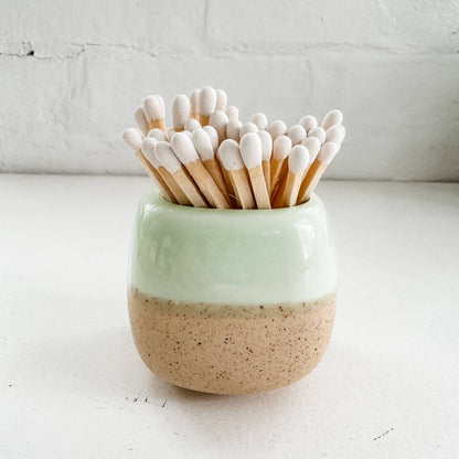 Ceramic Match Holders - White/Pink/Teal - With Matches