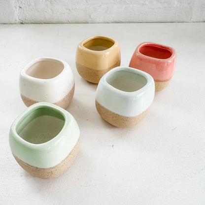 Ceramic Match Holders - White/Pink/Teal - With Matches